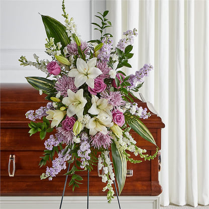 Grateful Hearts Standing Spray –  Illusion Flower Shop, Houston TX