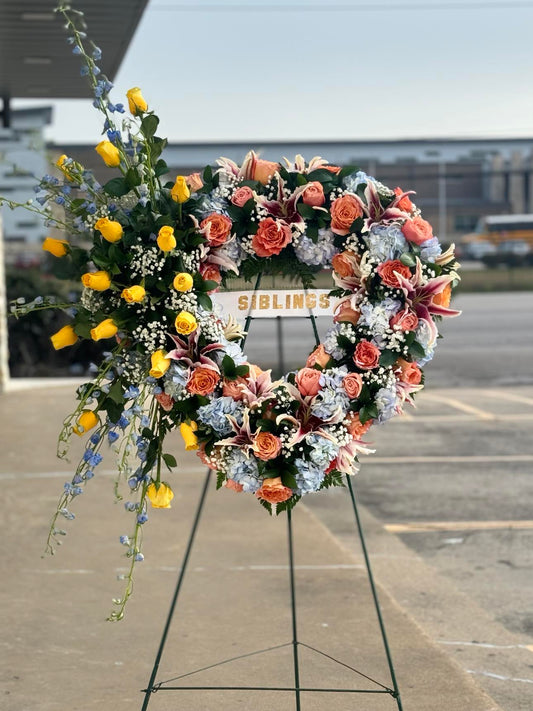 devoted open heart wreath