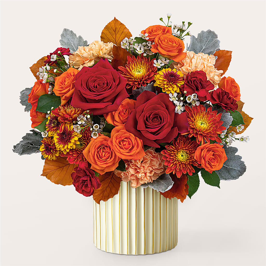 Merlot Bouquet with Ivory Vase –  Illusion Flower Shop, Houston TX