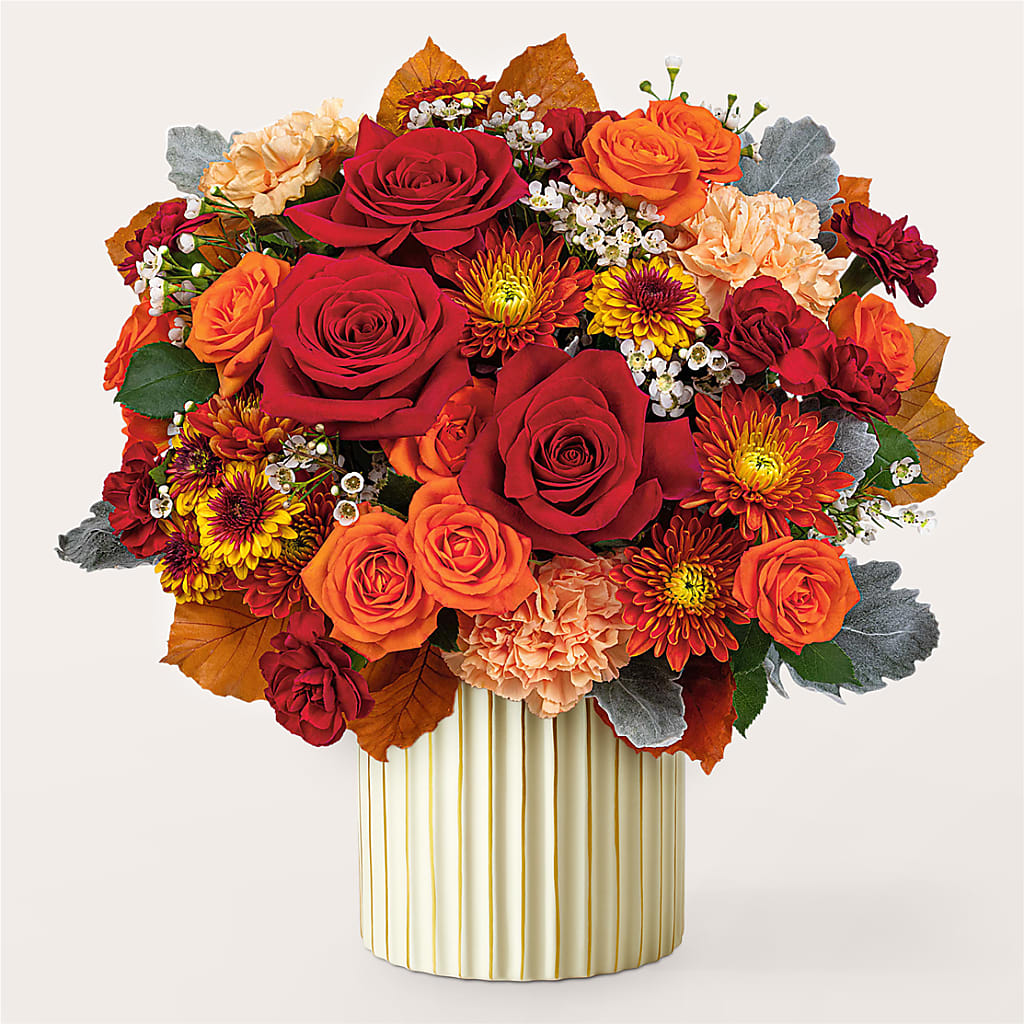 Merlot Bouquet with Ivory Vase –  Illusion Flower Shop, Houston TX