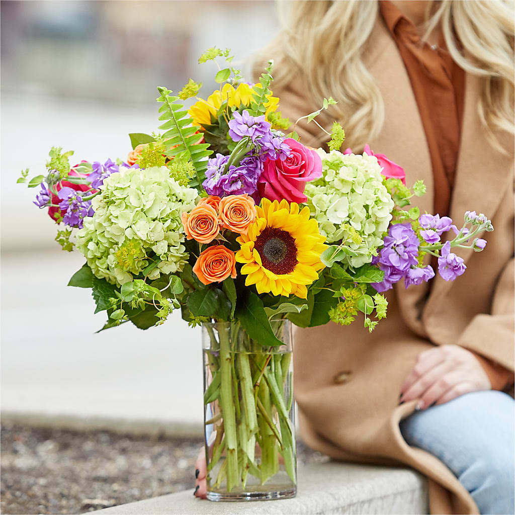 Vibrant Greetings Bouquet –  Illusion Flower Shop, Houston TX