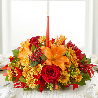 Autumn's Embrace Centerpiece –  Illusion Flower Shop, Houston TX